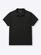 SoHo Ribbed Polo | Black Signature-Fit
