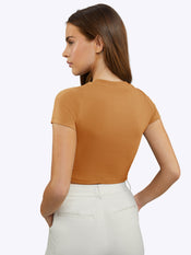 Tomboy Tee Cropped | Caramel Slim-fit Tomboy-Cotton™