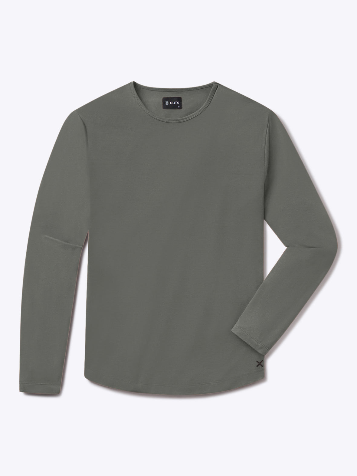 AO Long Sleeve Curve-Hem Tee | Castor Grey Signature-Fit PYCA Pro®