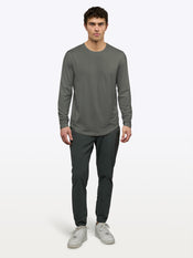 AO Long Sleeve Curve-Hem Tee | Castor Grey Signature-Fit PYCA Pro®
