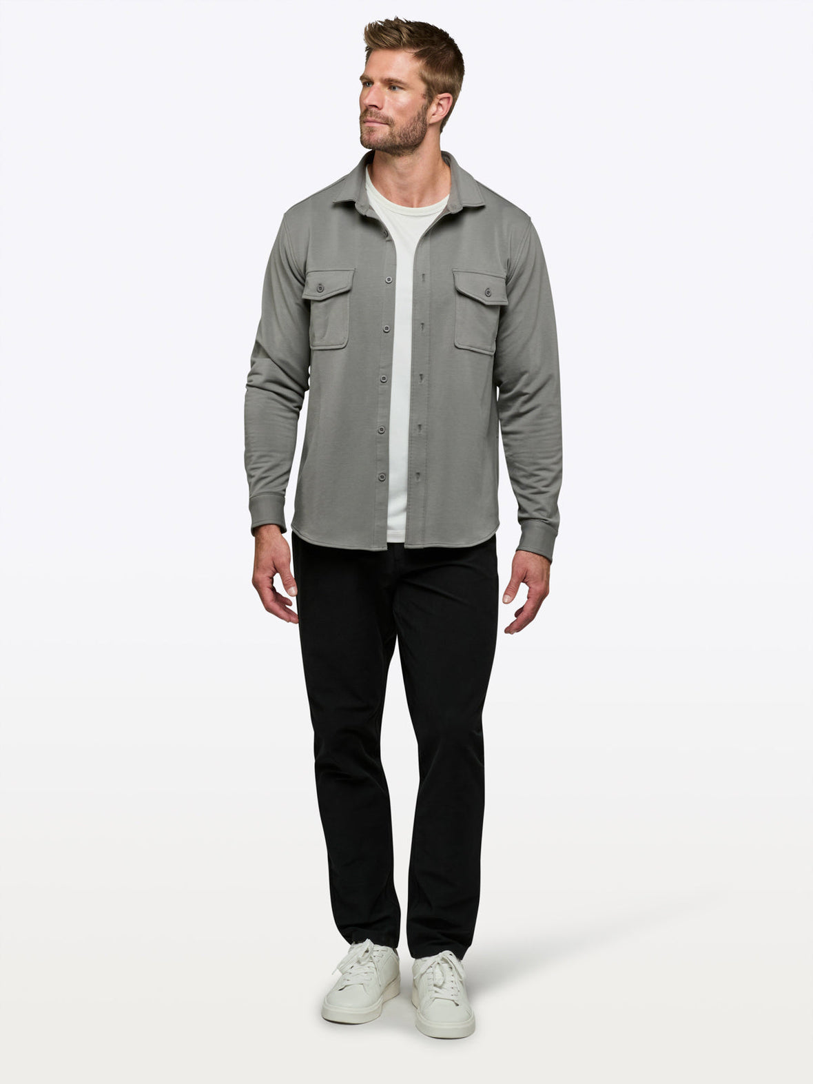 Essential Tank 3-Pack + Hyperloop Overshirt Fit Bundle – Hyperloop Overshirt | Charcoal Signature-Fit