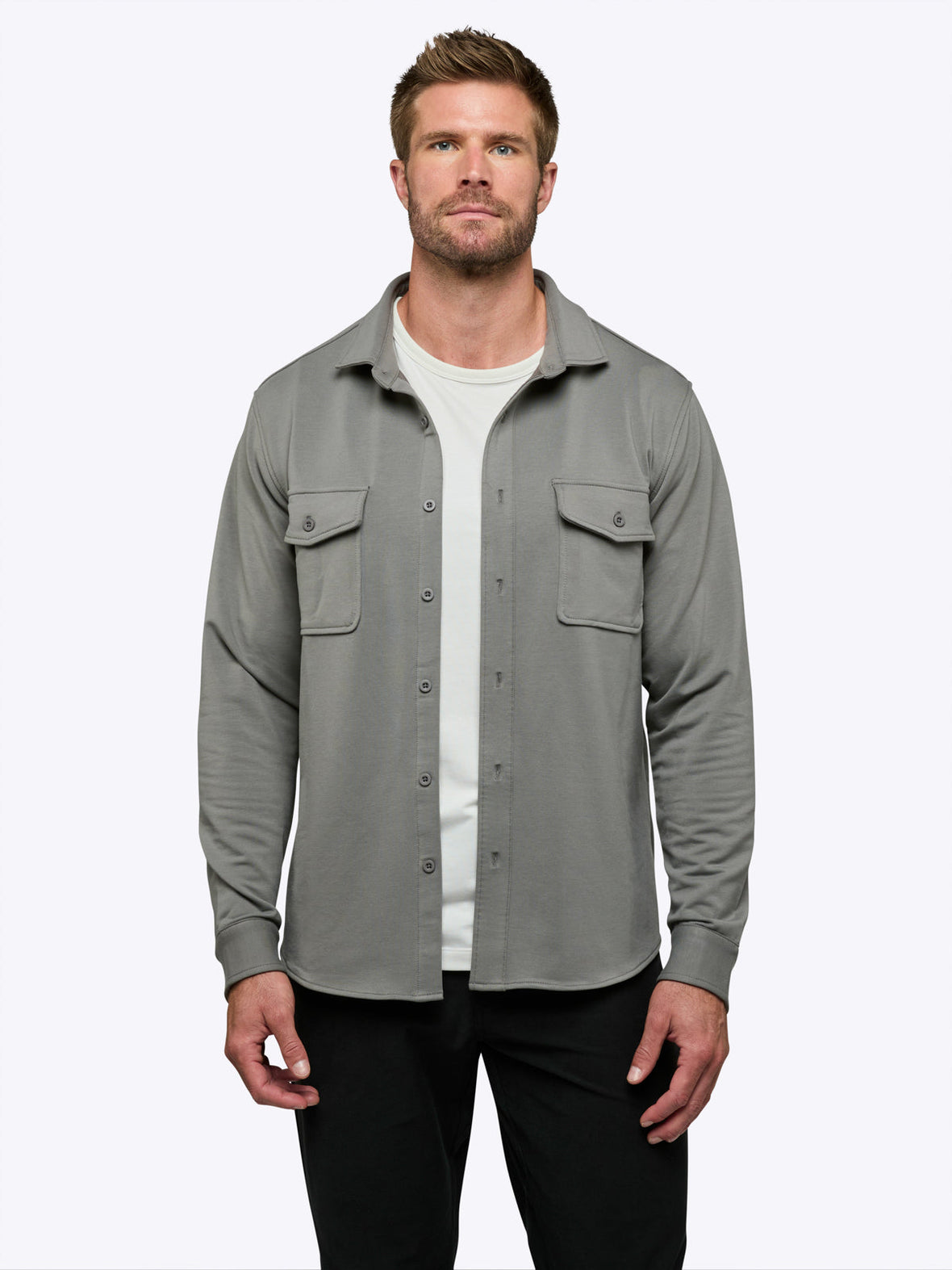 Essential Tank 3-Pack + Hyperloop Overshirt Fit Bundle – Hyperloop Overshirt | Charcoal Signature-Fit