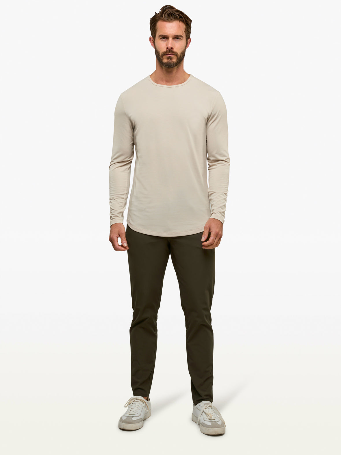 AO Long Sleeve Curve-Hem Tee | Clay Signature-fit PYCA Pro®