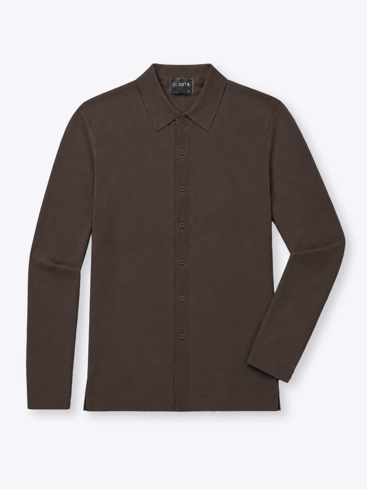 Riviera Knit Long Sleeve Button Up | Burnt Oak Signature-Fit