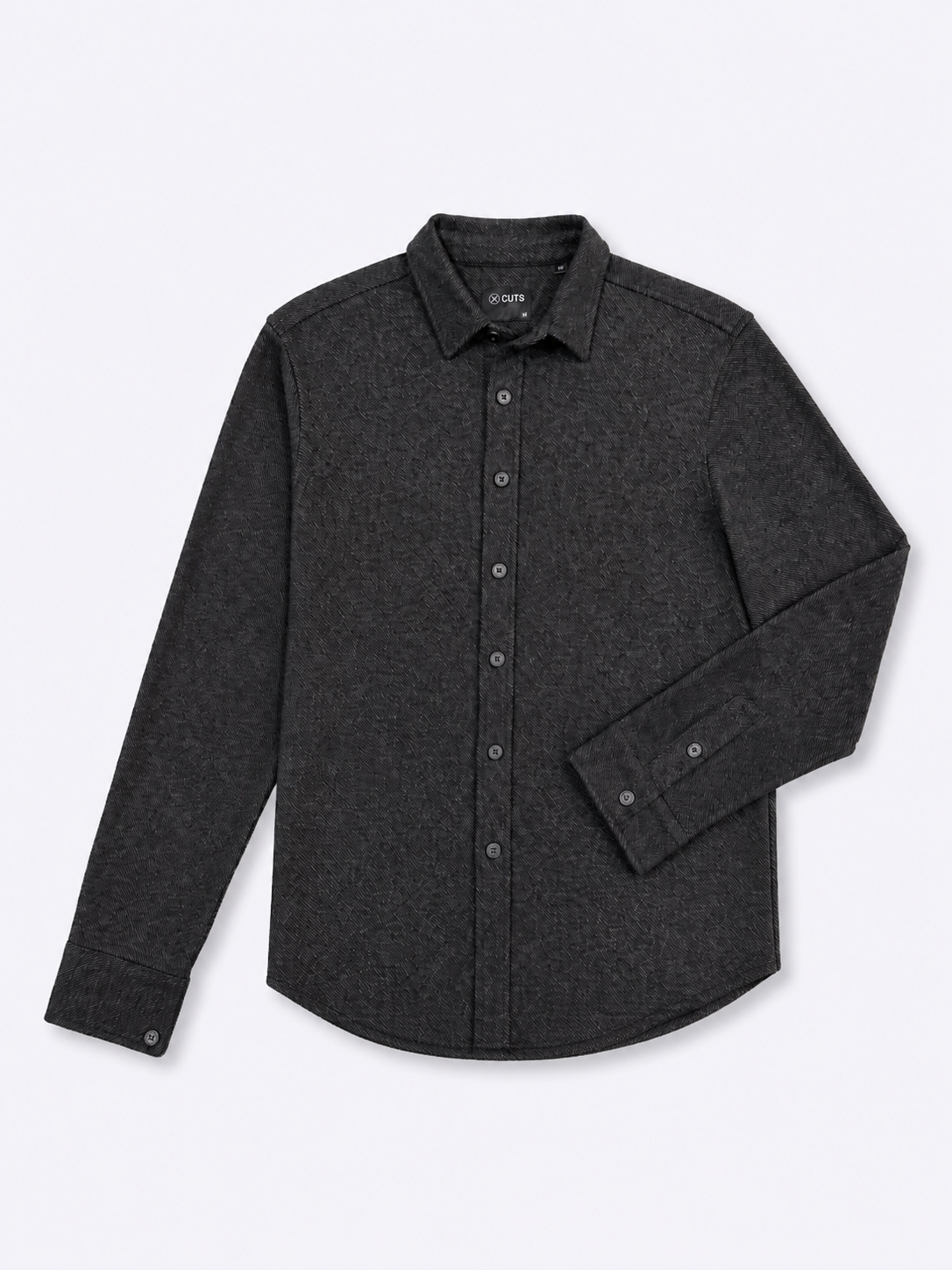 Hudson Soft Knit Button Up | Black Signature-Fit