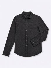 Hudson Soft Knit Button Up | Black Signature-Fit