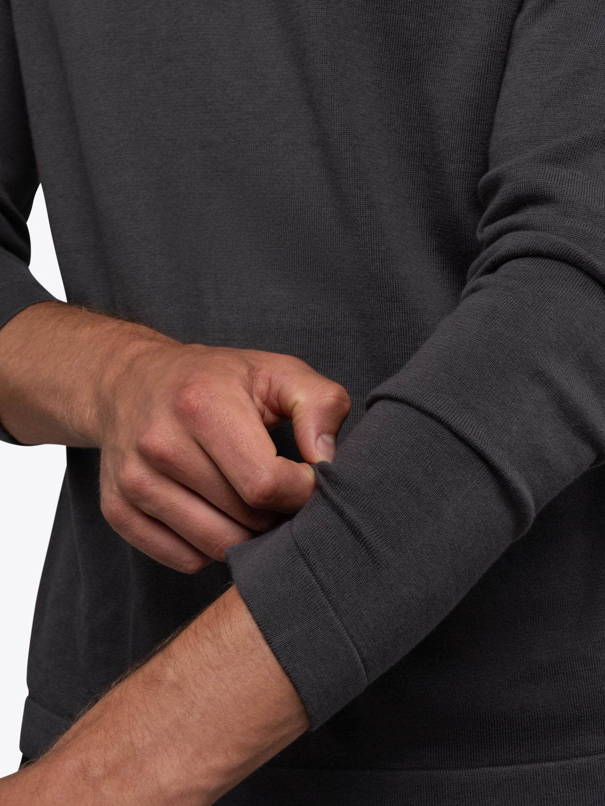 Riviera Luxe Knit Crewneck Long Sleeve Tee | Dark Heathered Grey Signature-Fit