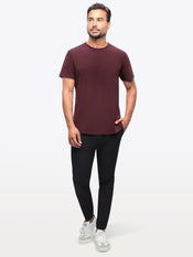 AO Curve-Hem Tee | Deep Cranberry Signature-Fit PYCA Pro®