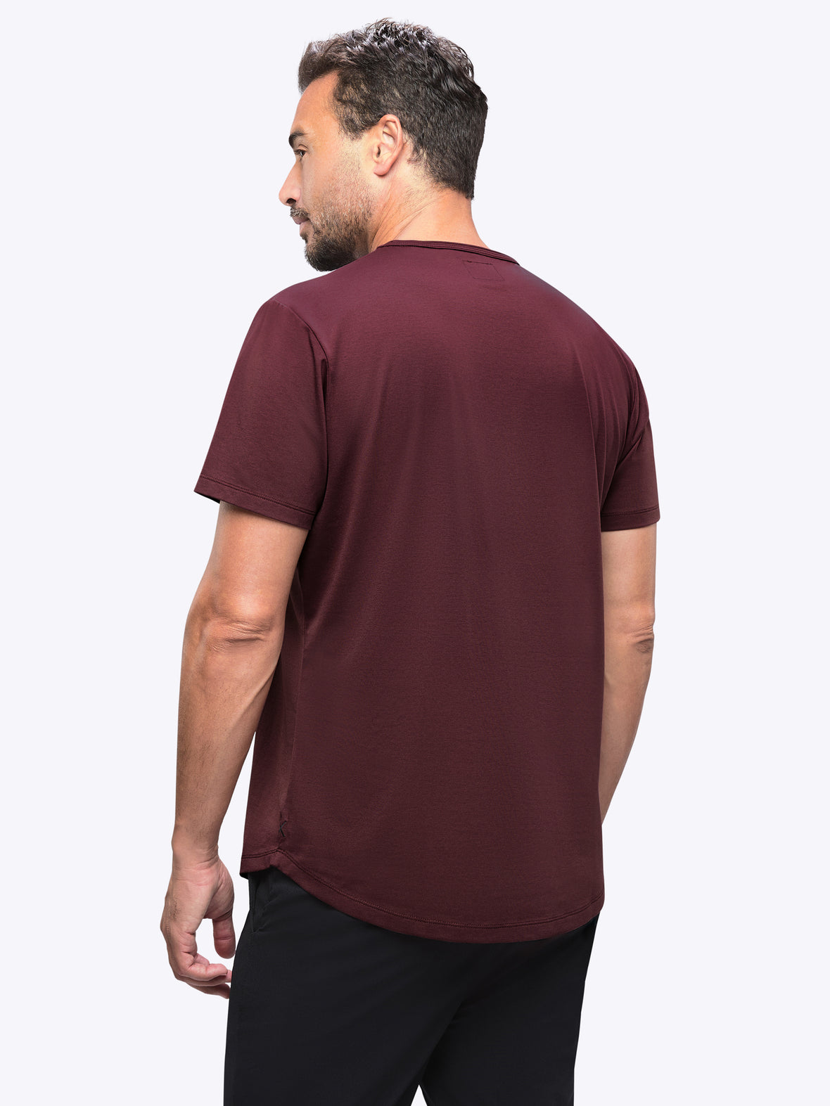AO Curve-Hem Tee | Deep Cranberry Signature-Fit PYCA Pro®