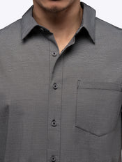 SoHo Short Sleeve Button Up | Heather Black Signature-fit