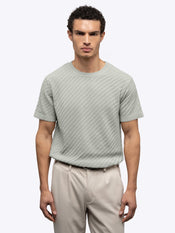Riviera Knit Textured Tee | Morning Dove Signature-Fit