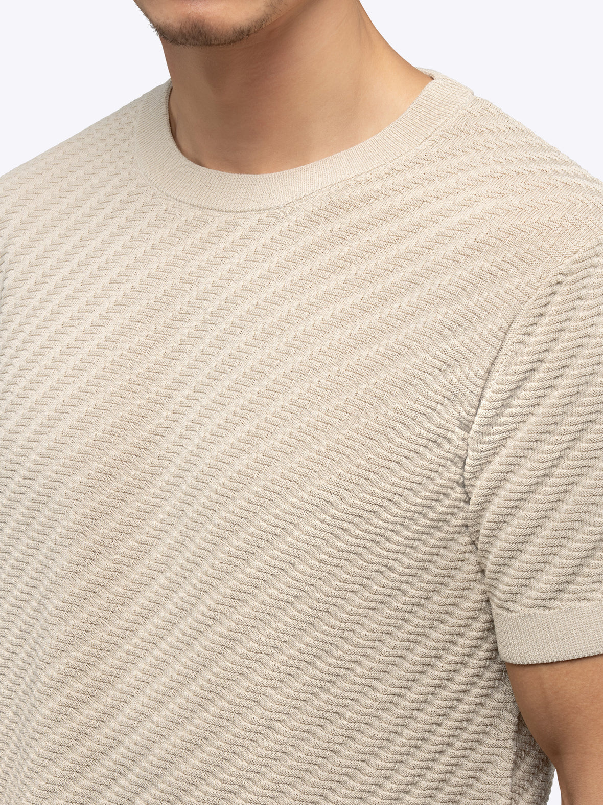Riviera Tee + SoHo Trouser Fit Bundle – Riviera Knit Textured Tee | Sand Dune Signature-Fit