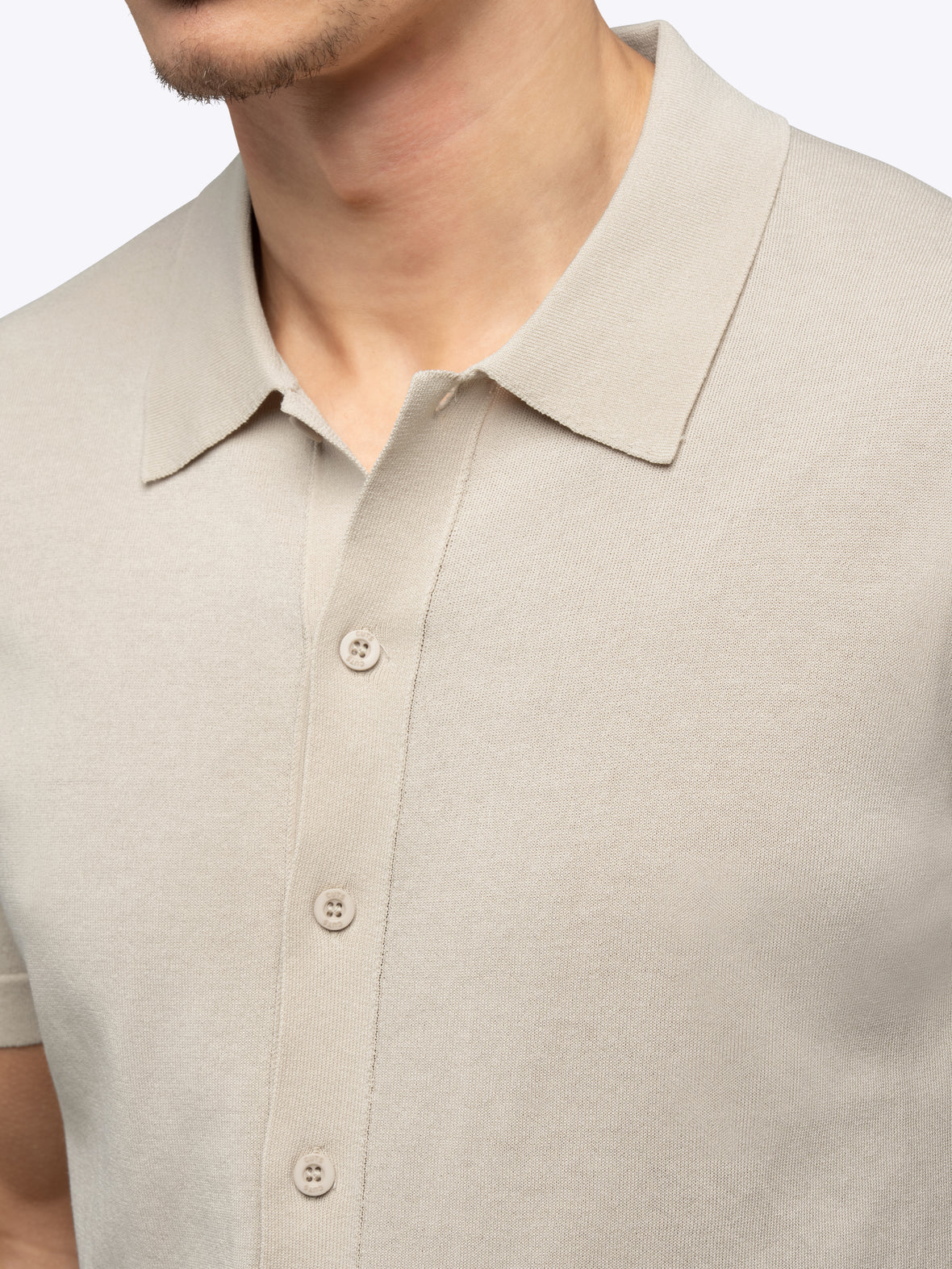 Riviera Knit Button Up | Sand Dune Signature-Fit