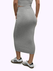 Soho Knit Midi Skirt | Heather Grey Form-fitting