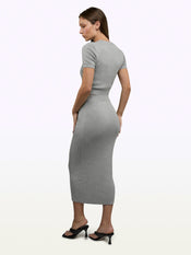 Soho Knit Midi Skirt | Heather Grey Form-fitting