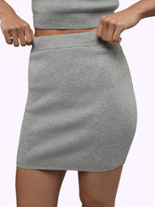 Soho Knit Mini Skirt | Heather Grey Form-fitting
