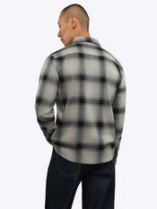 Brooks Flannel Soft Brushed Button Up | Grey-Black Classic-Fit