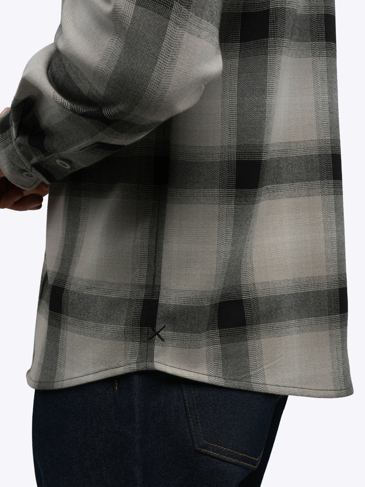 Brooks Flannel Soft Brushed Button Up | Grey-Black Classic-Fit