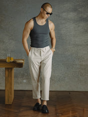 Essential Fitted Rib Tank 6 Pack | Black/White/Grey Form-Fitting