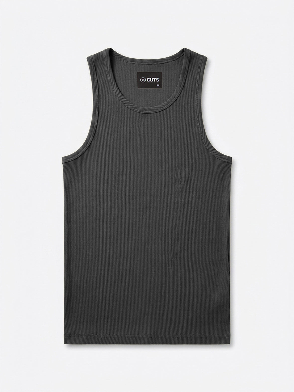 Essential Fitted Rib Tank | Grey Form-Fitting