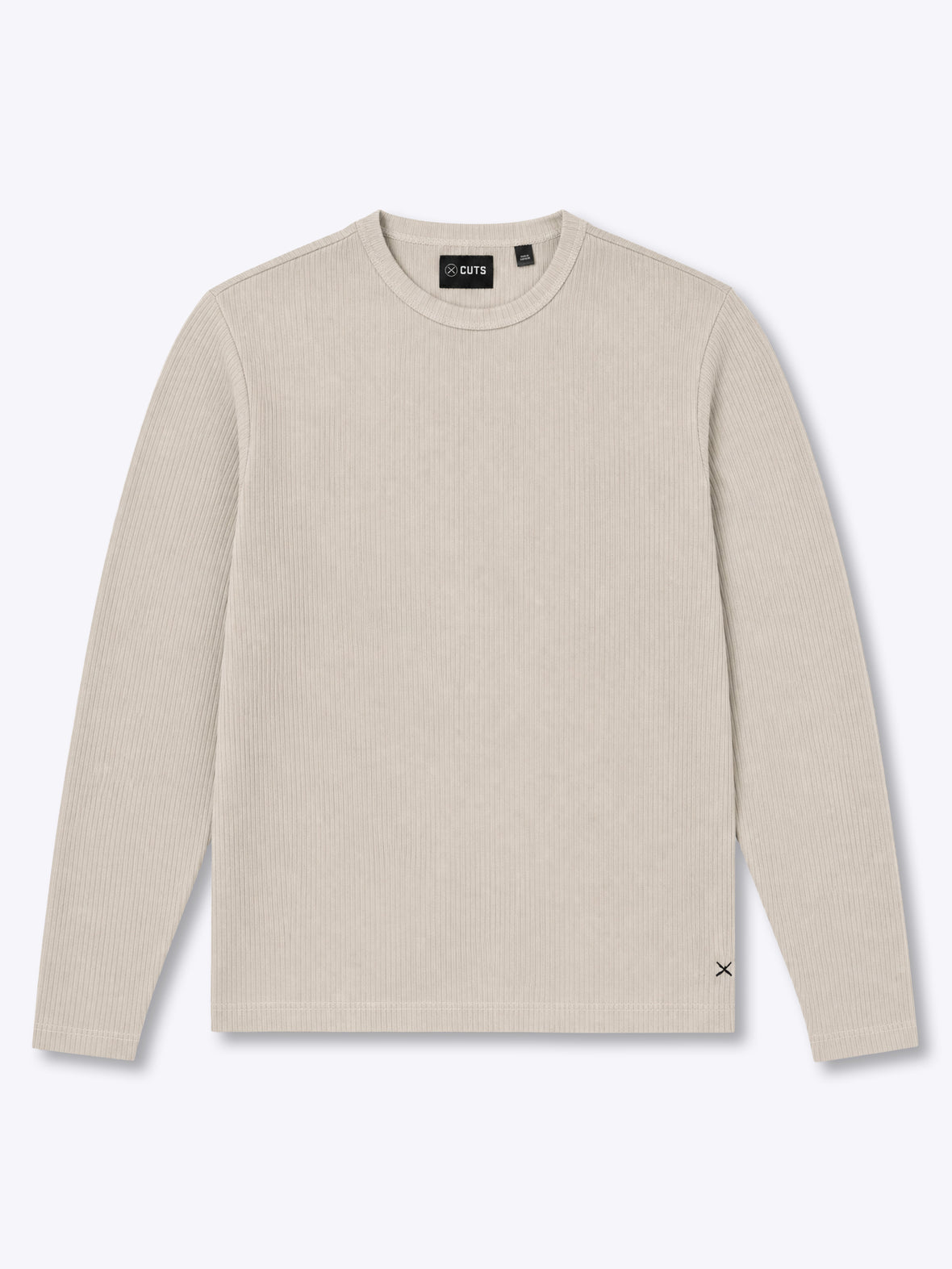 SoHo Ribbed Long Sleeve Crew Neck Tee | Sand Dune