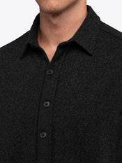Hudson Soft Knit Button Up | Black Signature-Fit