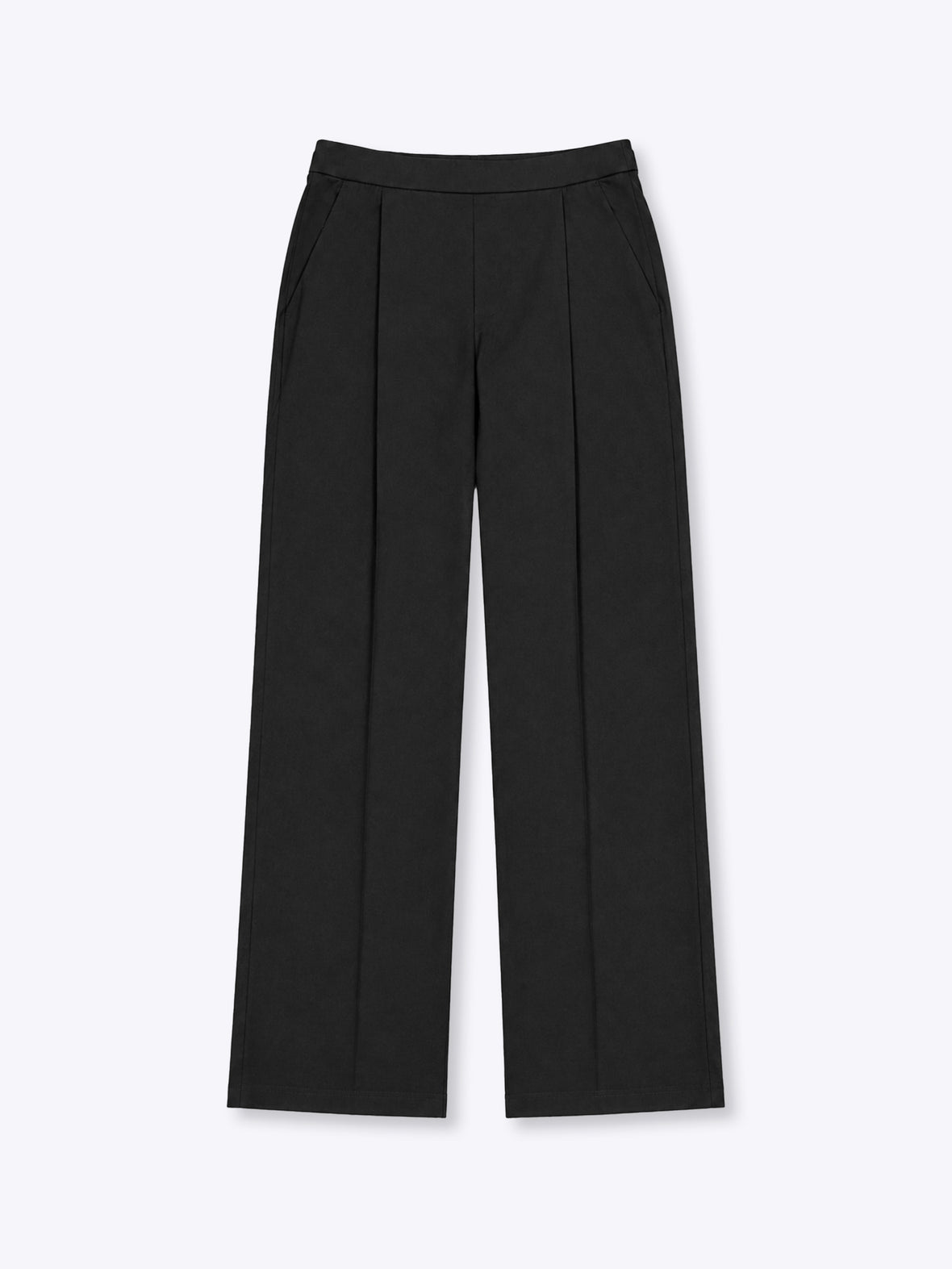 Foundation-Air Relaxed Pleated Trouser | Black Relaxed-Fit