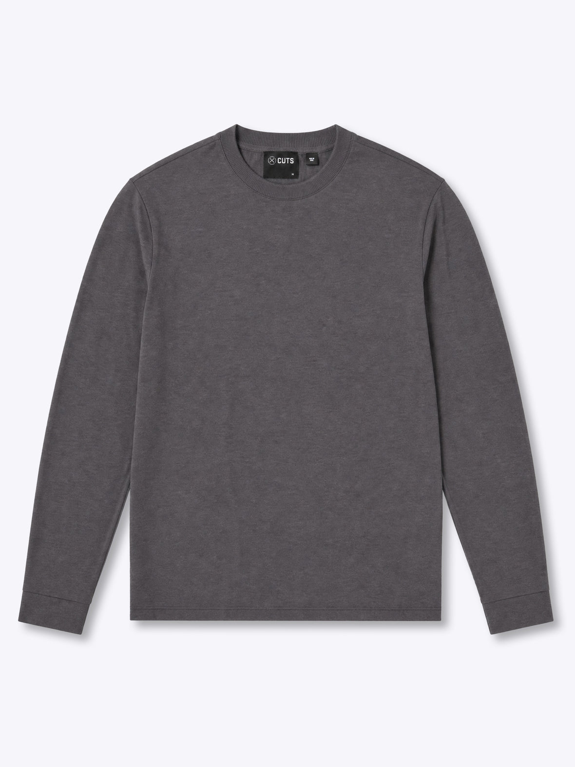 Riviera Luxe Knit Crewneck Long Sleeve Tee | Dark Heathered Grey Signature-Fit