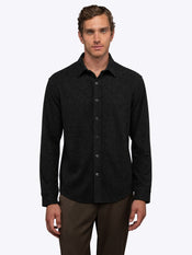 Hudson Soft Knit Button Up | Black Signature-Fit