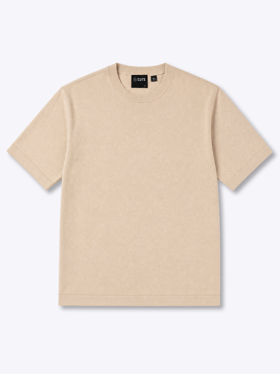 SoHo Ribbed Crewneck Tee | Sand Dune