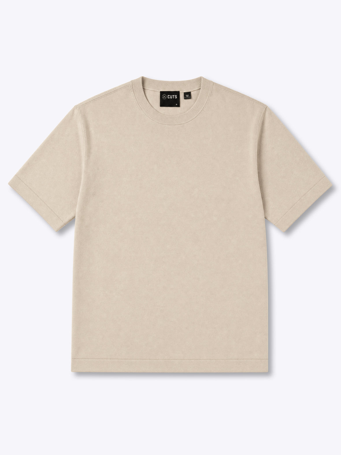 Riviera Luxe Knit Crewneck Tee | Sand Dune Signature-Fit