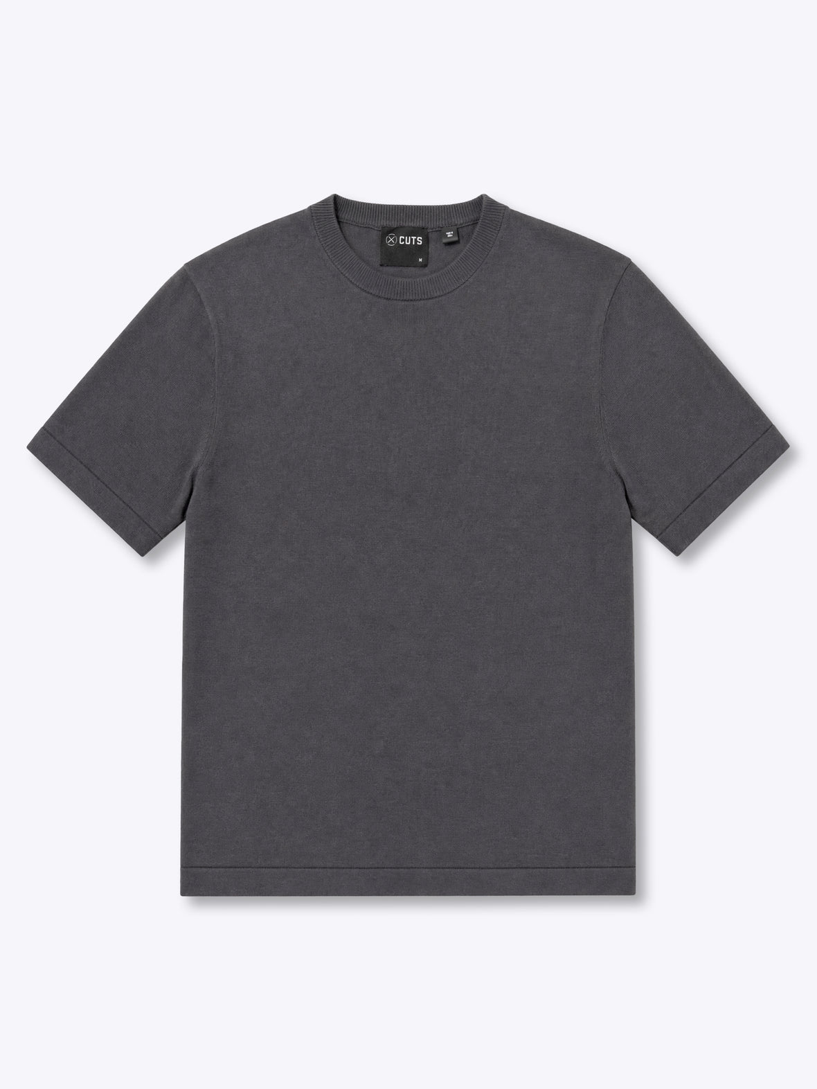 Riviera Luxe Knit Crewneck Tee | Dark Heathered Grey Signature-Fit