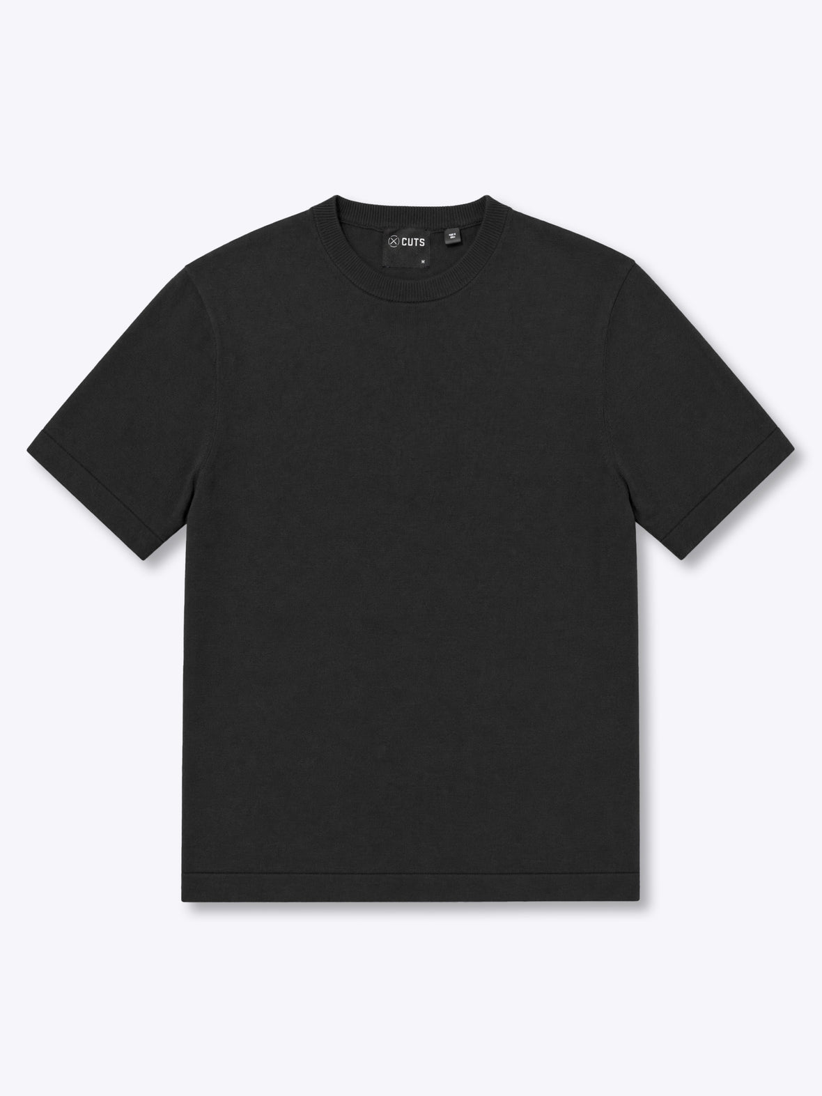 Riviera Luxe Knit Crewneck Tee | Black Signature-Fit