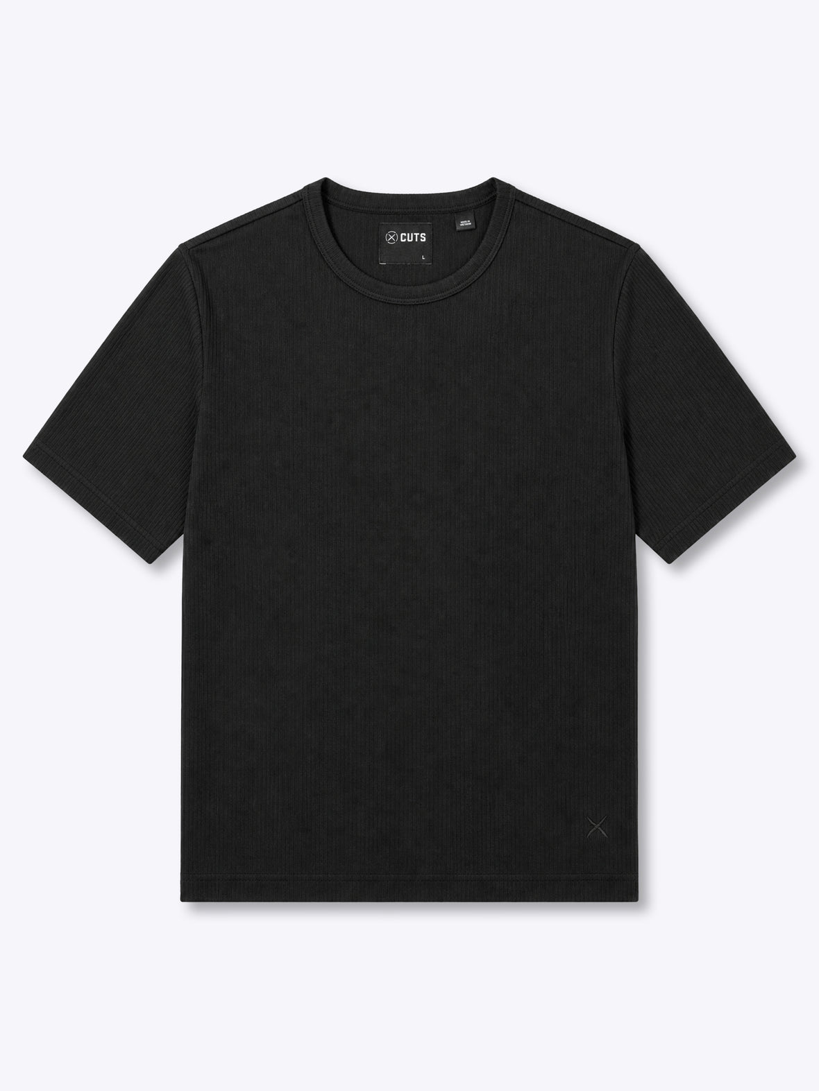 SoHo Ribbed Crewneck Tee | Black