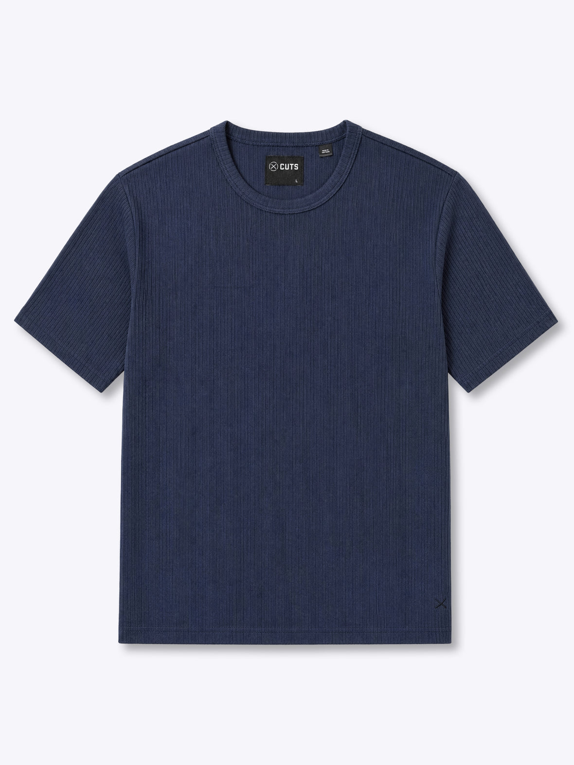 SoHo Ribbed Crewneck Tee | Pacific Blue