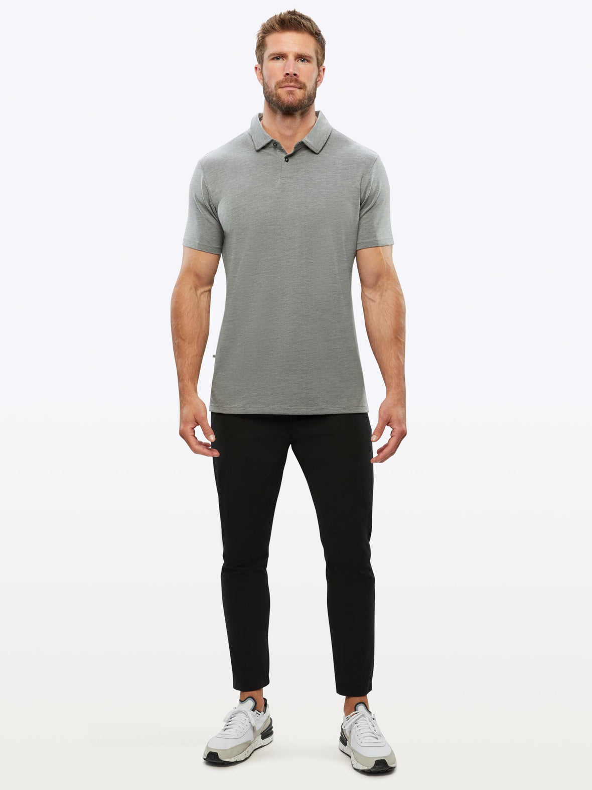 COZ Polo Split-Hem | Heather Black Signature-Fit