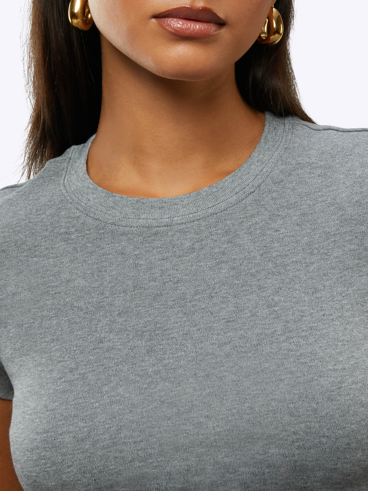 Tomboy Tee Cropped | Heather Grey Slim-fit Tomboy-Cotton™