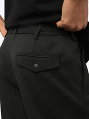 SoHo Pleated Trouser Relaxed-Fit | Heather Charcoal Woven