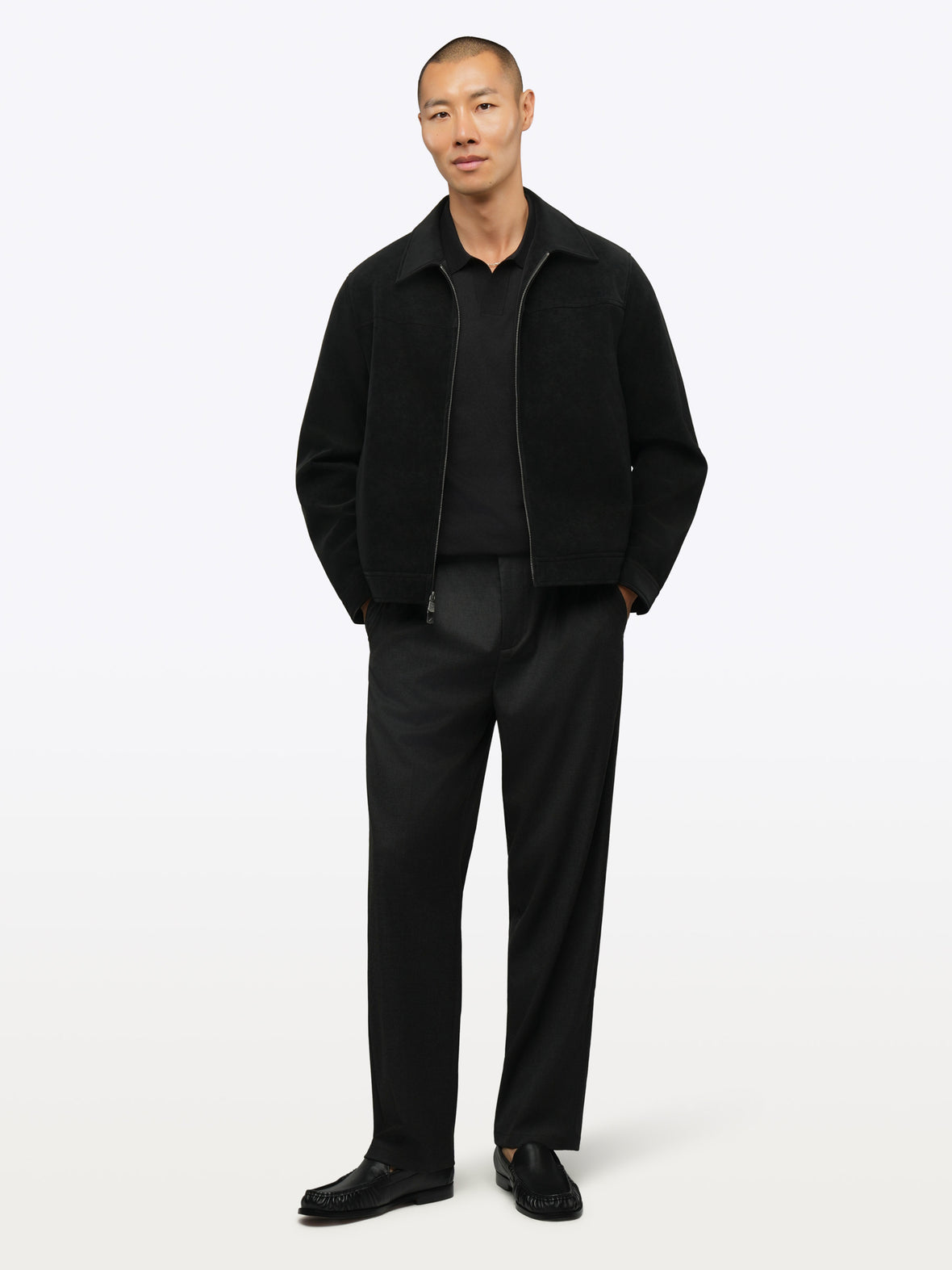 SoHo Pleated Trouser Relaxed-Fit | Heather Charcoal Woven