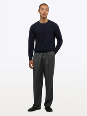 SoHo Pleated Trouser Relaxed-Fit  | Heather Grey Woven