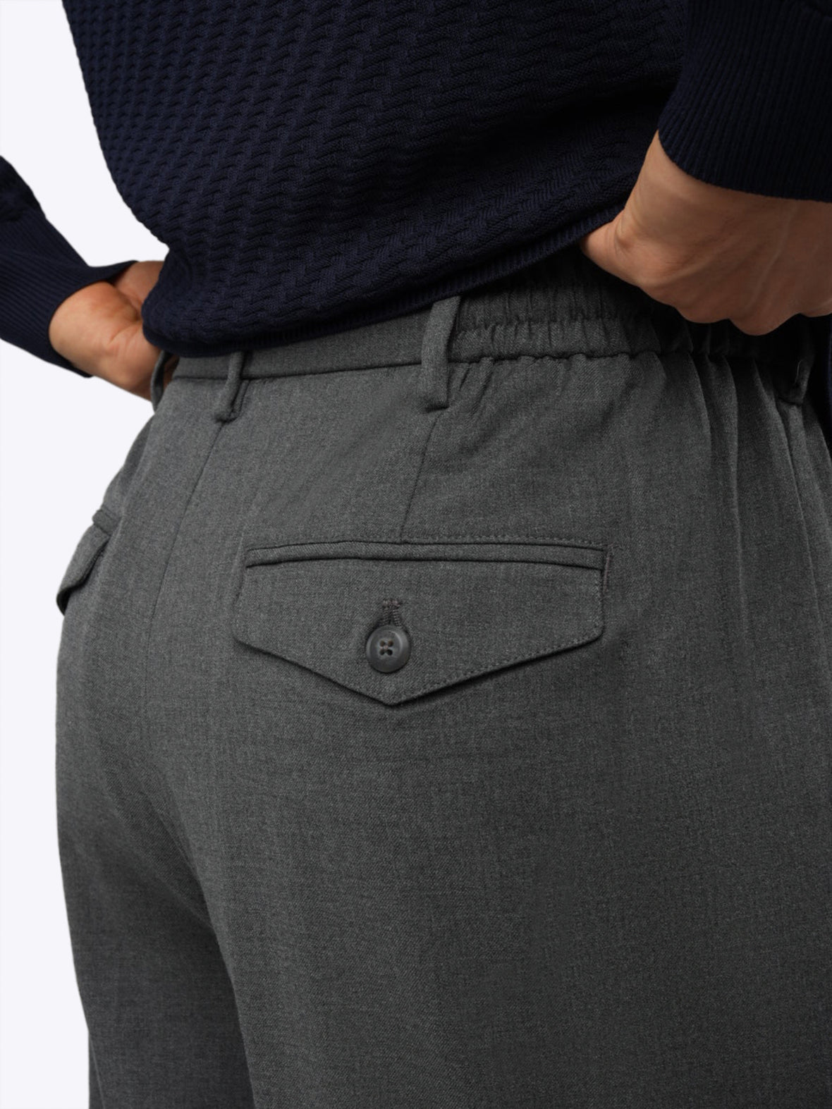 SoHo Pleated Trouser Relaxed-Fit  | Heather Grey Woven