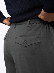 SoHo Pleated Trouser Relaxed-Fit  | Heather Grey Woven