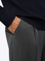 SoHo Pleated Trouser Relaxed-Fit  | Heather Grey Woven