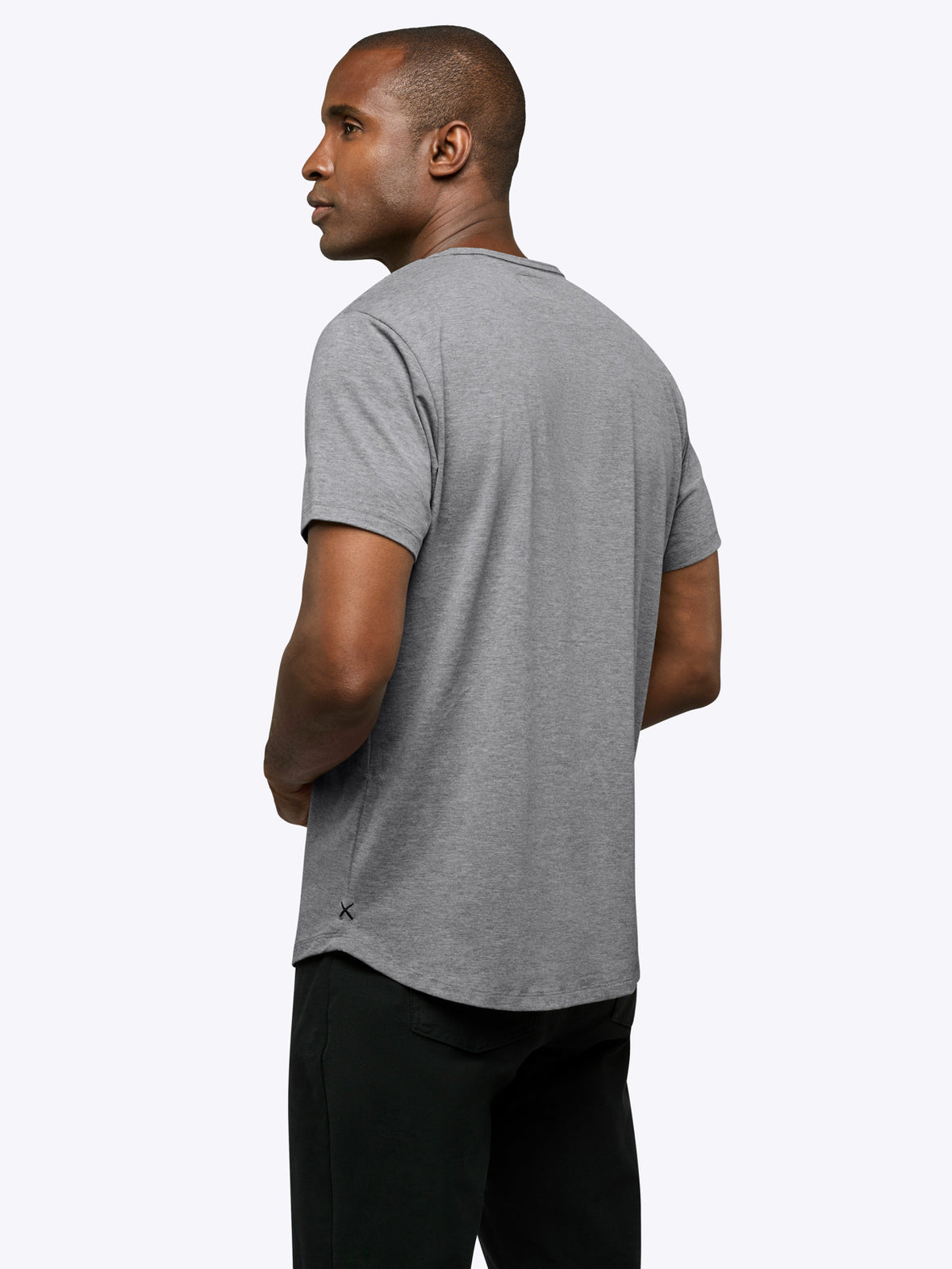 AO Henley Curve-Hem | Heather Grey Signature-fit PYCA Pro®