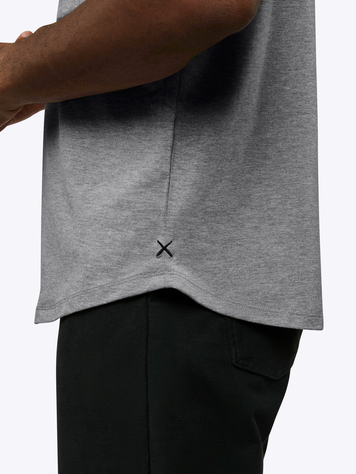 AO Henley Curve-Hem | Heather Grey Signature-fit PYCA Pro®