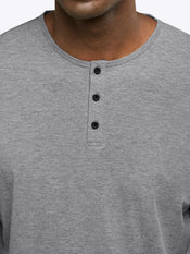 AO Henley Curve-Hem | Heather Grey Signature-fit PYCA Pro®