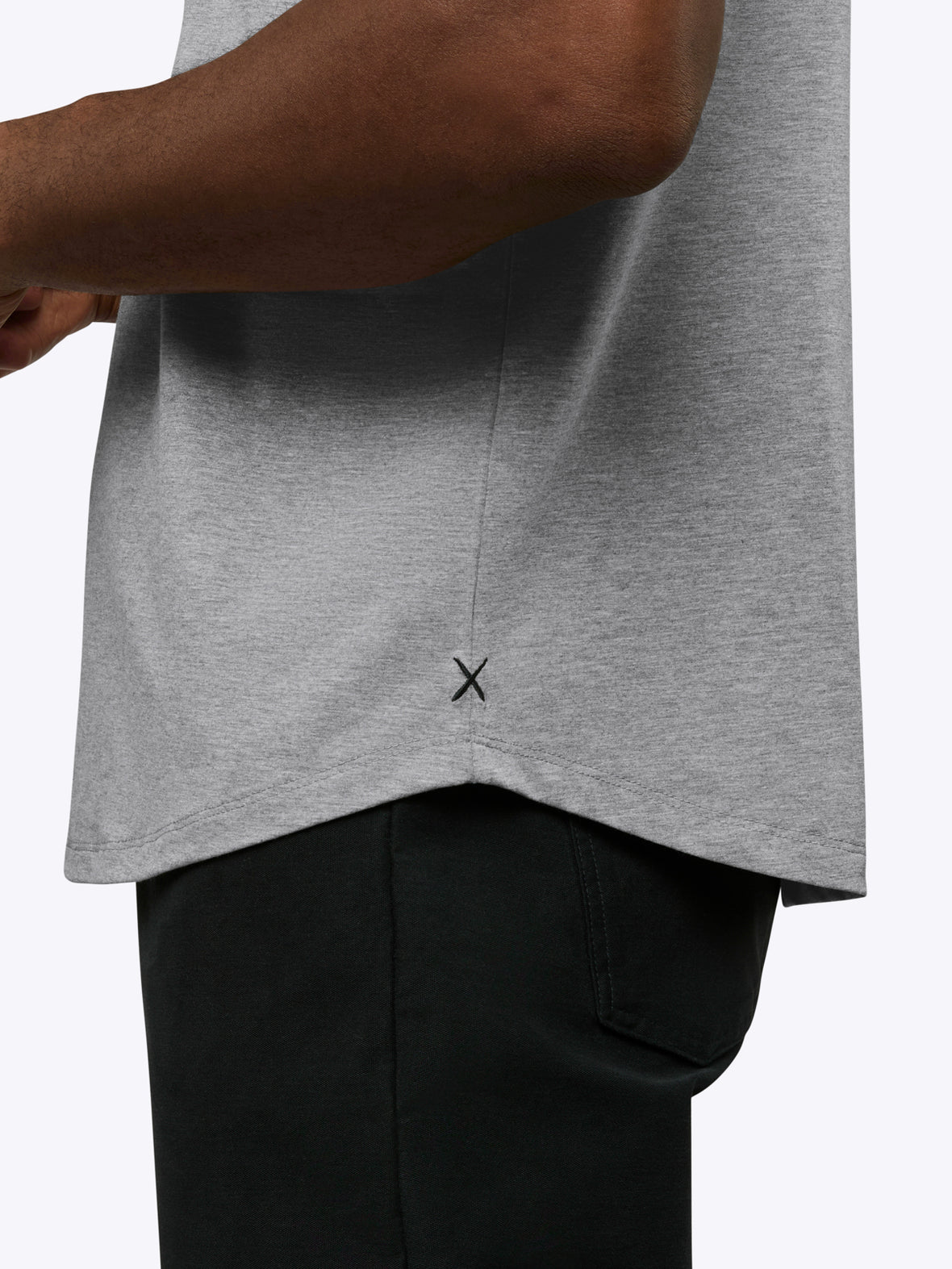 AO Curve-Hem Tee | Heather Grey Signature-fit PYCA Pro®