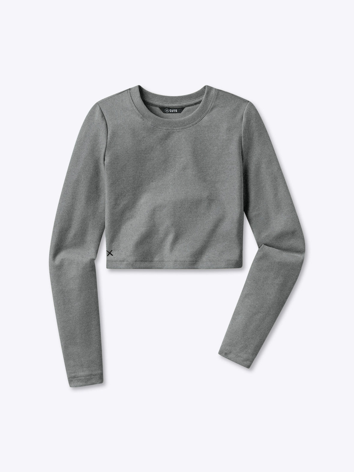 Long Sleeve Tomboy Tee Cropped | Heather Grey Slim-Fit Tomboy-Cotton™