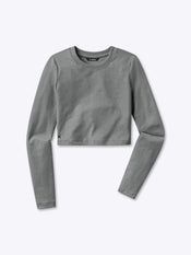 Long Sleeve Tomboy Tee Cropped | Heather Grey Slim-Fit Tomboy-Cotton™