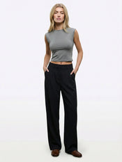 Sleeveless Tomboy Tee | Heather Grey Slim-fit Tomboy-Cotton™